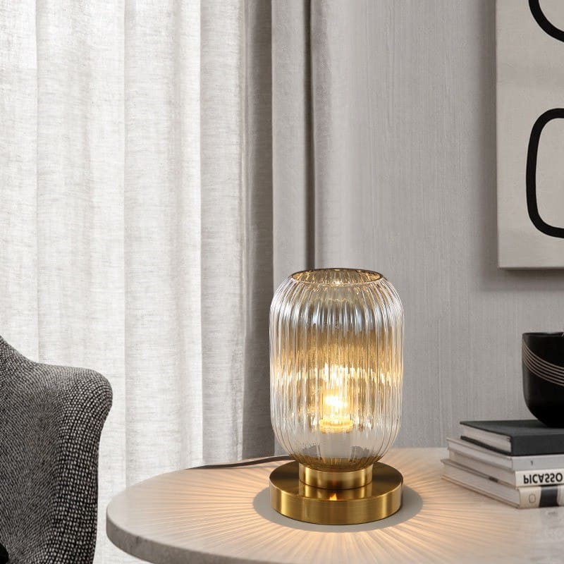 Lampe de chevet en verre teinté