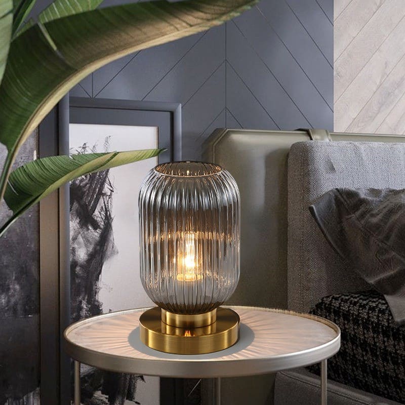 Lampe de chevet en verre teinté