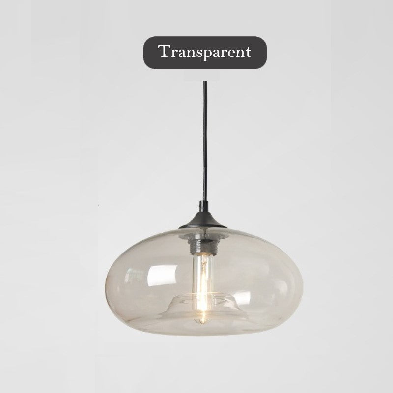 Suspension en verre teinté ovale