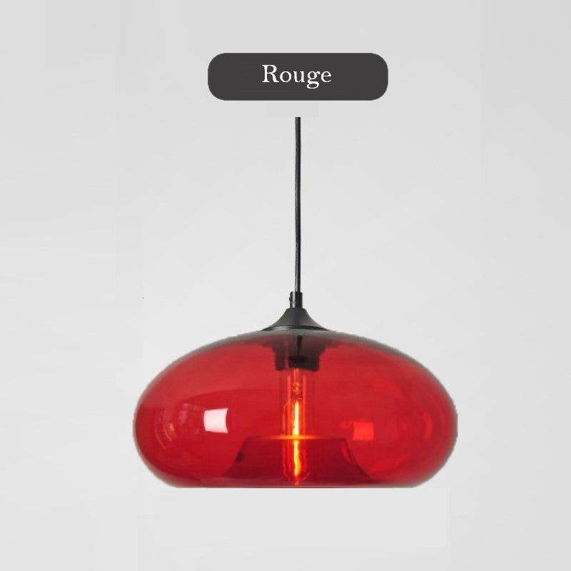 Suspension en verre teinté ovale