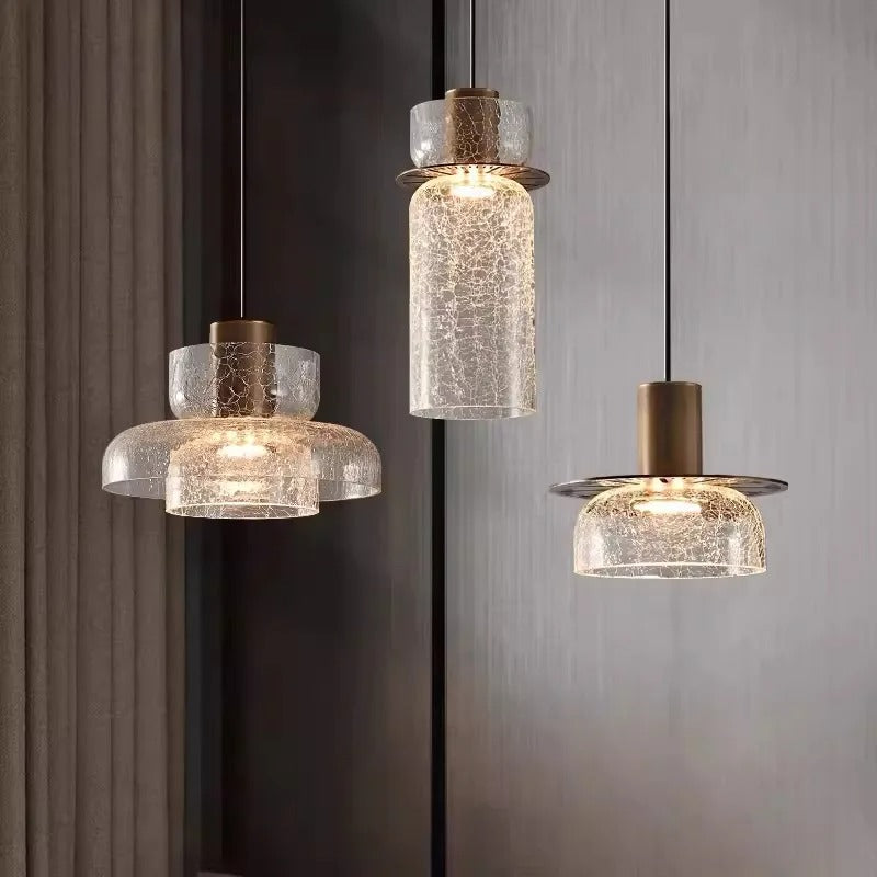 Suspension verre craquelé | Style moderne élégant