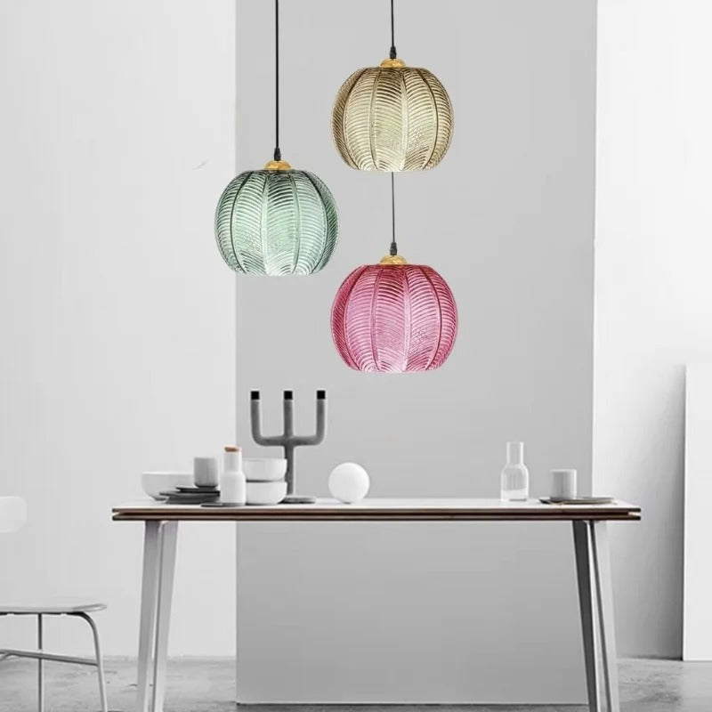 Suspension verre soufflé coloré | Style vintage