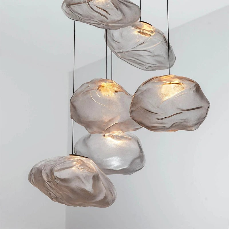 Suspension design verre soufflé | Style aérien contemporain