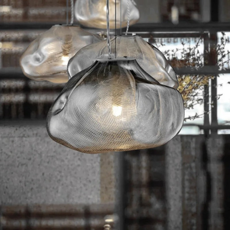 Suspension design verre soufflé | Style aérien contemporain