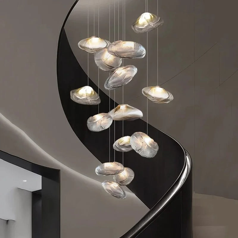 Suspension design verre soufflé | Style aérien contemporain