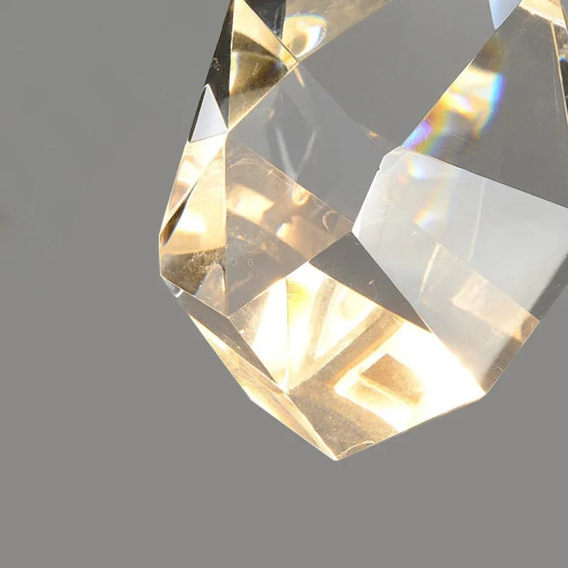 Applique murale dorée en verre style pendentif en cristal