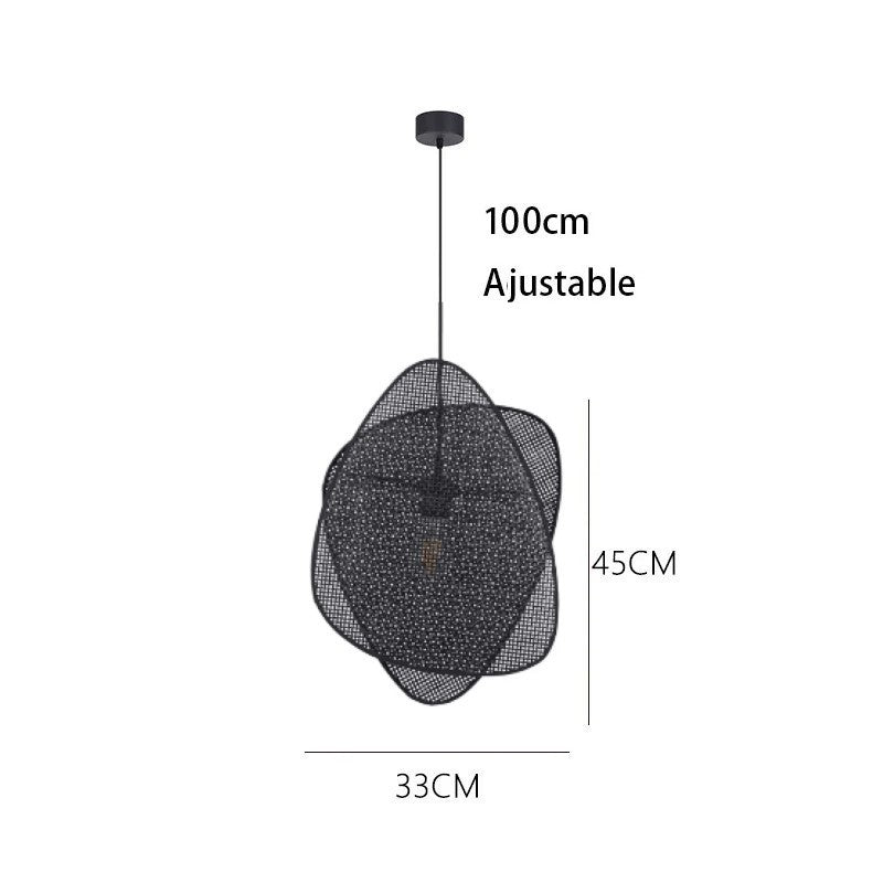 Suspension aérienne en cannage rotin style rétro