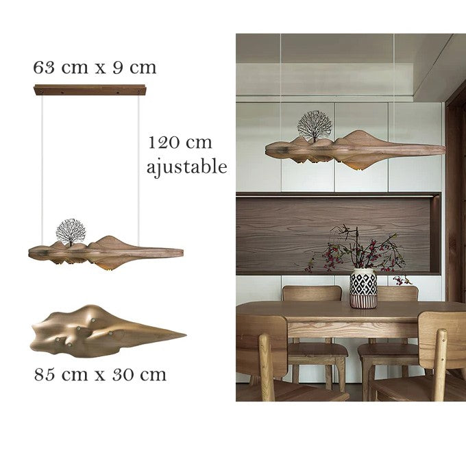 Lustre artistique | Bois véritable