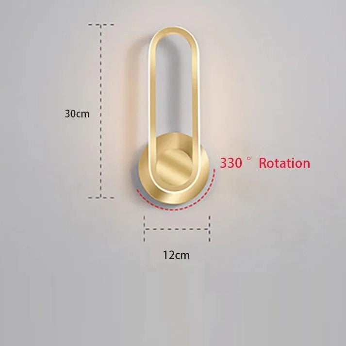 Applique murale rotative à 330° noire ou blanche au design futuriste