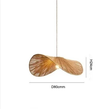 Suspension corde naturelle rotin | Style wabi sabi