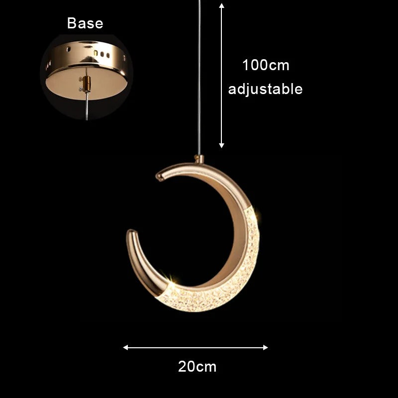 Suspension cercle doré et verre ondulé