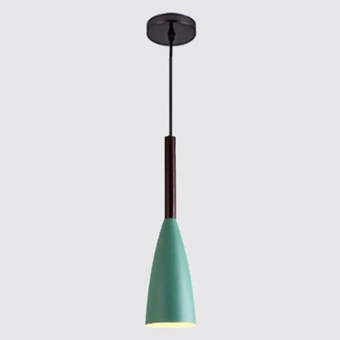 Suspension couleur aux choix en bois et aluminium au design nordique moderne en forme de bouteille