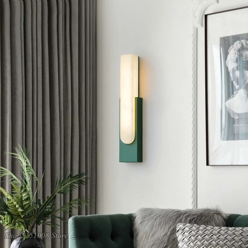 Applique murale marbre et métal