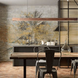 Suspension LED style bois de noyer ou de sapin | Design rectiligne & minimaliste