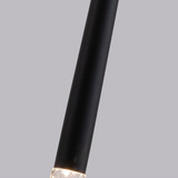 Suspension / Lustre pendant de chevet en aluminium noir et or au design minimaliste et moderne en forme de tube métal