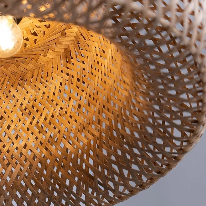Plafonnier/ Suspension en bambou naturel au design minimaliste et moderne