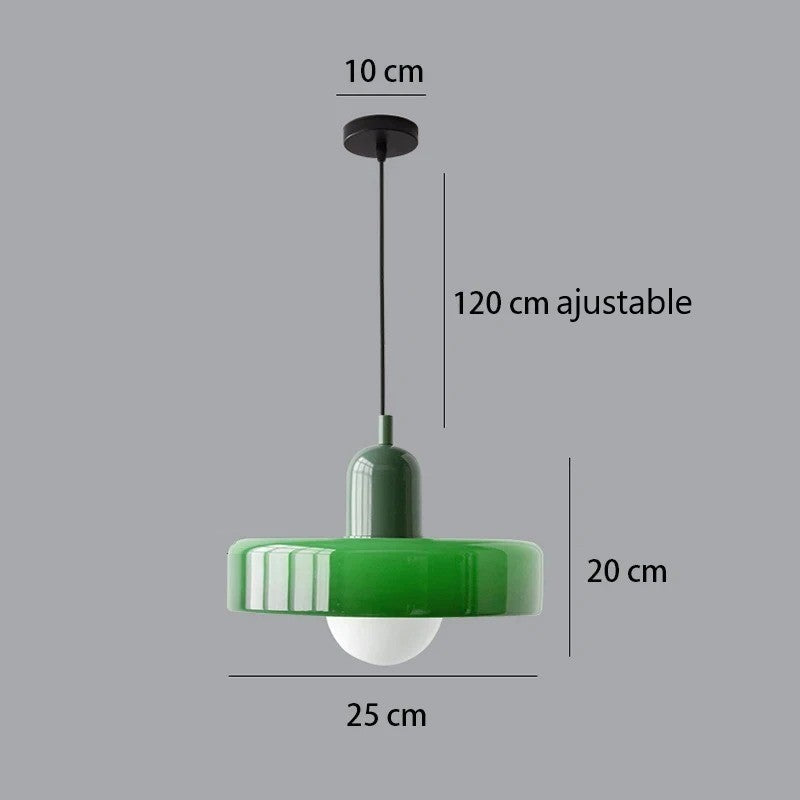 Suspension rétro verre teinté | Style vintage