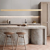 Suspension LED style bois de noyer ou de sapin | Design rectiligne & minimaliste