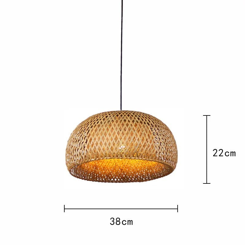 Plafonnier/ Suspension en bambou naturel au design minimaliste et moderne