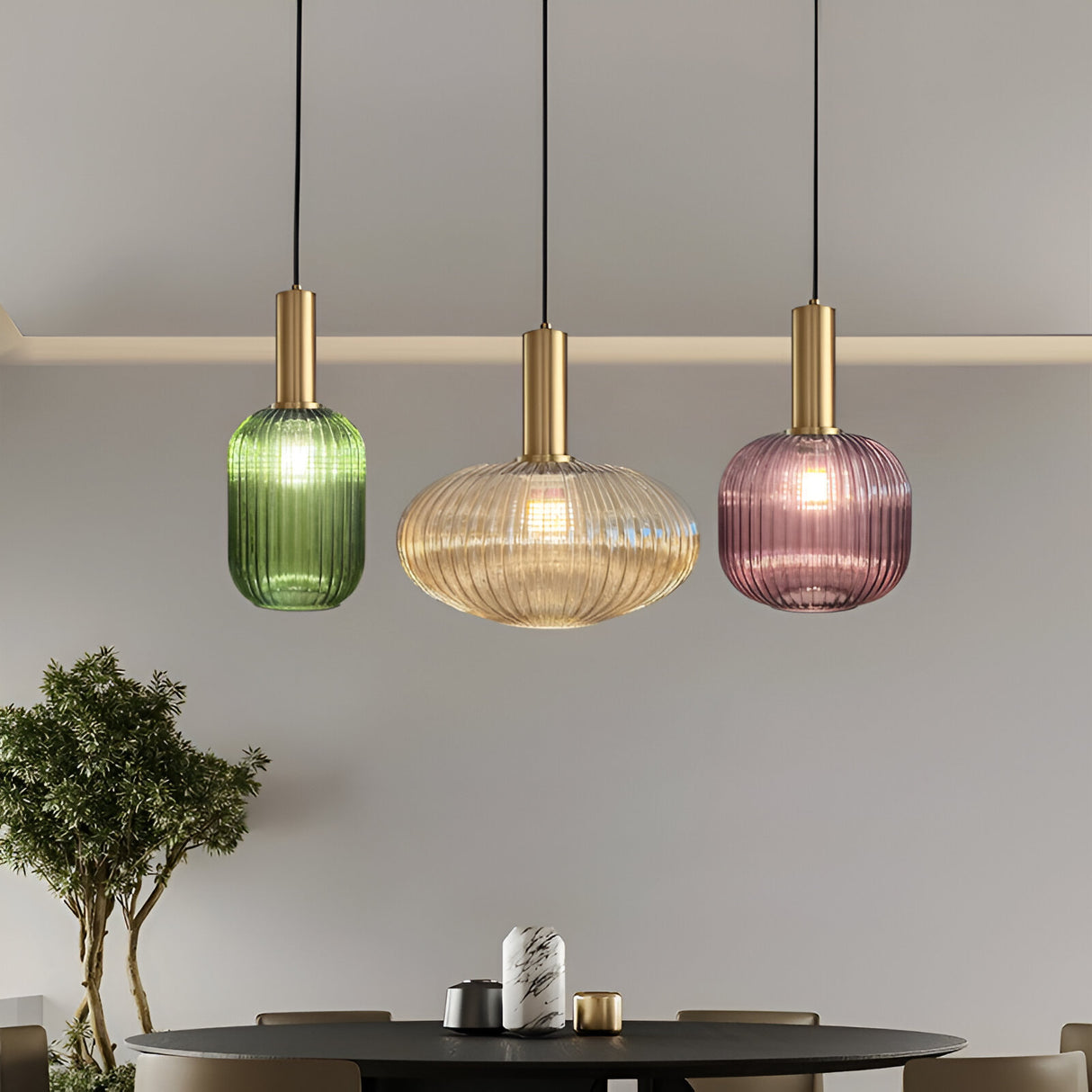 Suspension en verre Vintage | 3 Suspensions