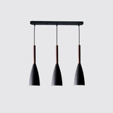 Suspension couleur aux choix en bois et aluminium au design nordique moderne en forme de bouteille