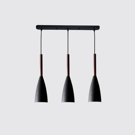 Suspension couleur aux choix en bois et aluminium au design nordique moderne en forme de bouteille