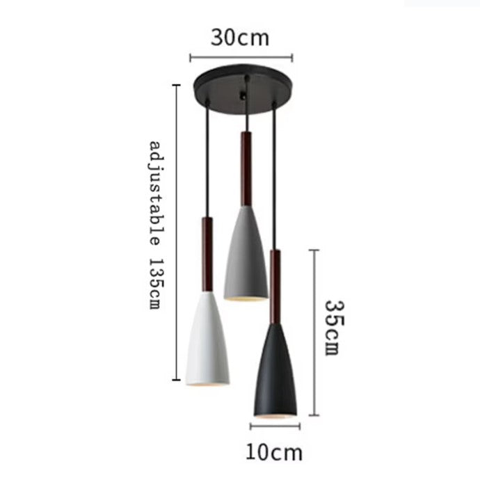 Suspension couleur aux choix en bois et aluminium au design nordique moderne en forme de bouteille