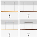 Suspension LED style bois de noyer ou de sapin | Design rectiligne & minimaliste