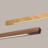 Suspension LED style bois de noyer ou de sapin | Design rectiligne & minimaliste