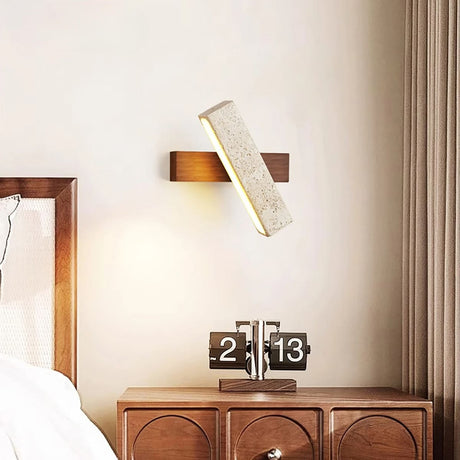 Applique murale rotative en pierre naturelle | Style wabi sabi