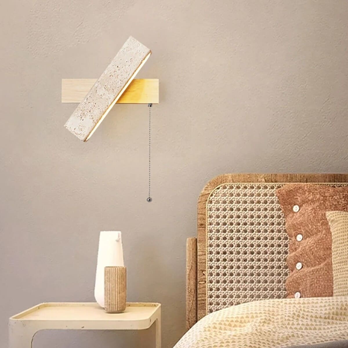 Applique murale rotative en pierre naturelle | Style wabi sabi