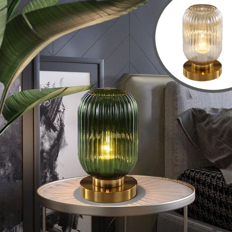 Lampe de chevet en verre teinté