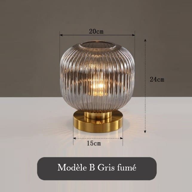 Lampe de chevet en verre teinté