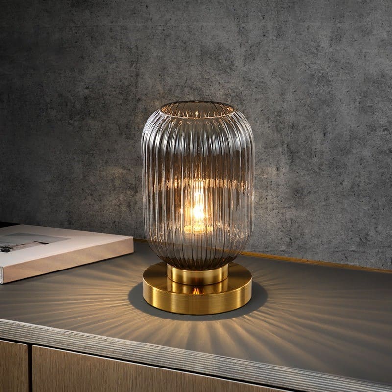 Lampe de chevet en verre teinté