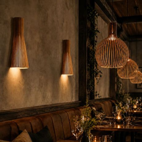 luminaire bois restaurant
