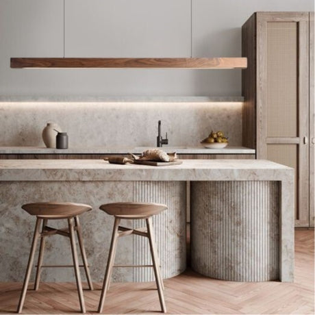 Lustre LED en bois de noyer ou sapin