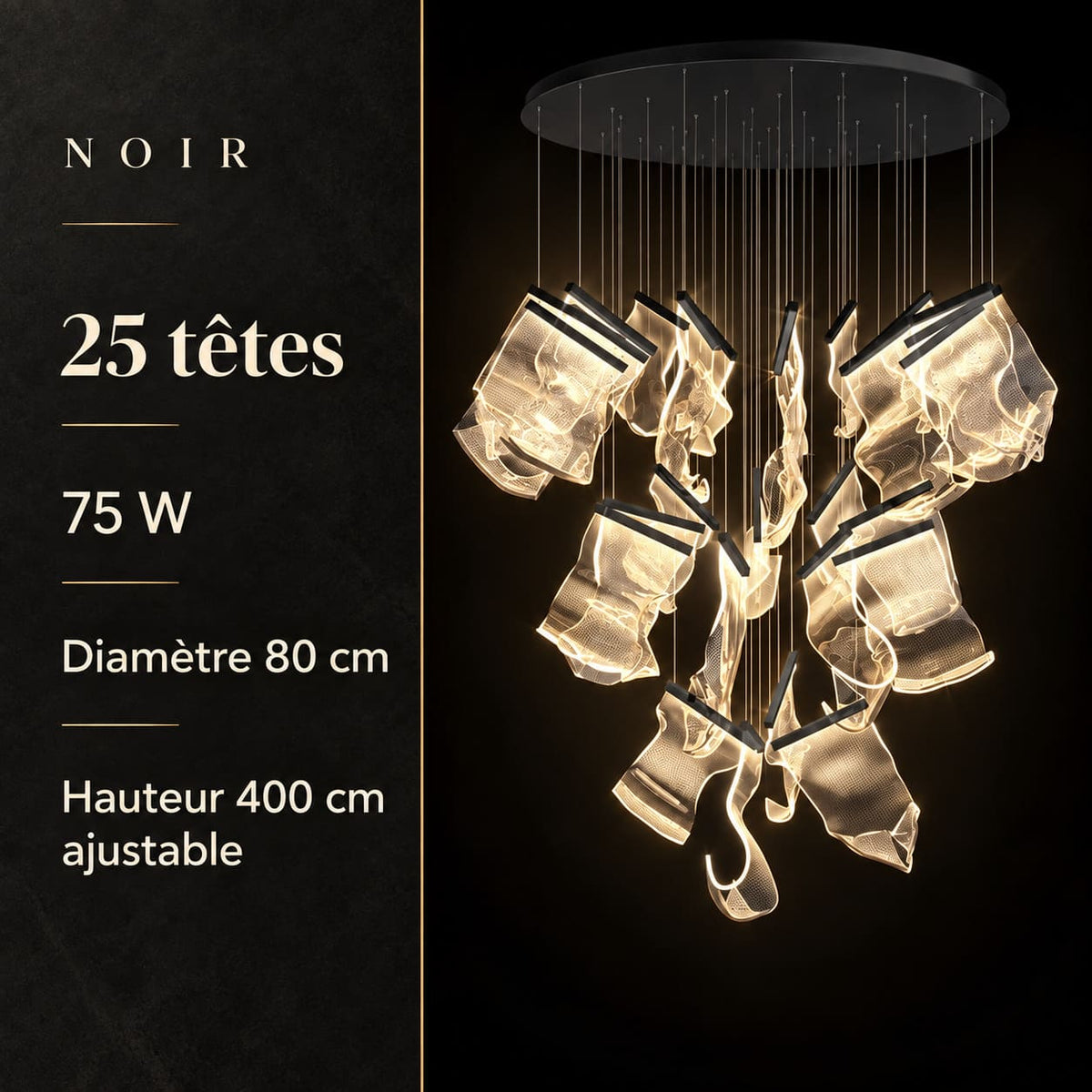 Lustre de luxe au design moderne - LED