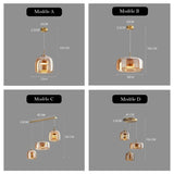 Suspension LED en verre teinté et fumé