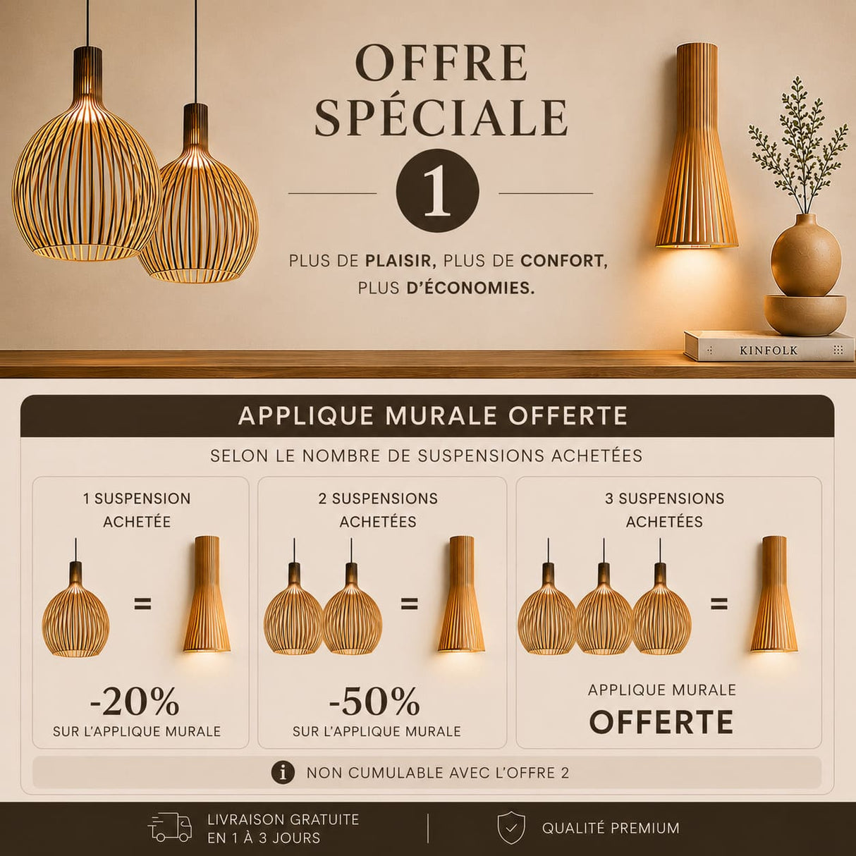 Suspension en bois scandinave |  Balinaise