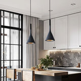 Suspension couleur aux choix en bois et aluminium au design nordique moderne en forme de bouteille