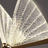 Suspension forme de papillon or et verre