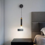 Applique murale pendante en aluminium noir et or au design moderne et minimaliste