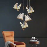 Suspension forme de papillon or et verre