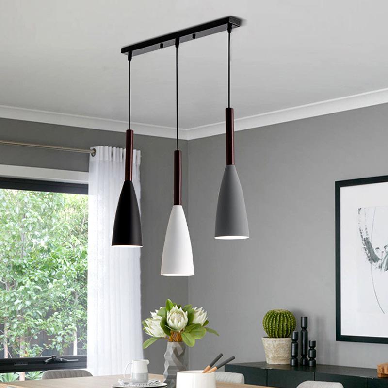 Suspension couleur aux choix en bois et aluminium au design nordique moderne en forme de bouteille