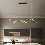 Suspension en aluminium noir ou or au design minimaliste et moderne, à LED