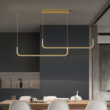 Lustre suspendu élégant en aluminium noir ou or / Design moderne minimaliste