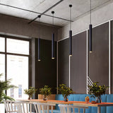 Suspension minimaliste en aluminium, design tube cylindrique