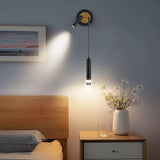 Applique murale pendante en aluminium noir et or au design moderne et minimaliste