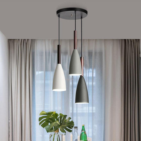 Suspension couleur aux choix en bois et aluminium au design nordique moderne en forme de bouteille