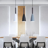 Suspension couleur aux choix en bois et aluminium au design nordique moderne en forme de bouteille